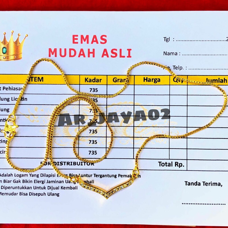 [COD]Kalung fuji lagi viral terlaris asli emas muda 77,9%free surat