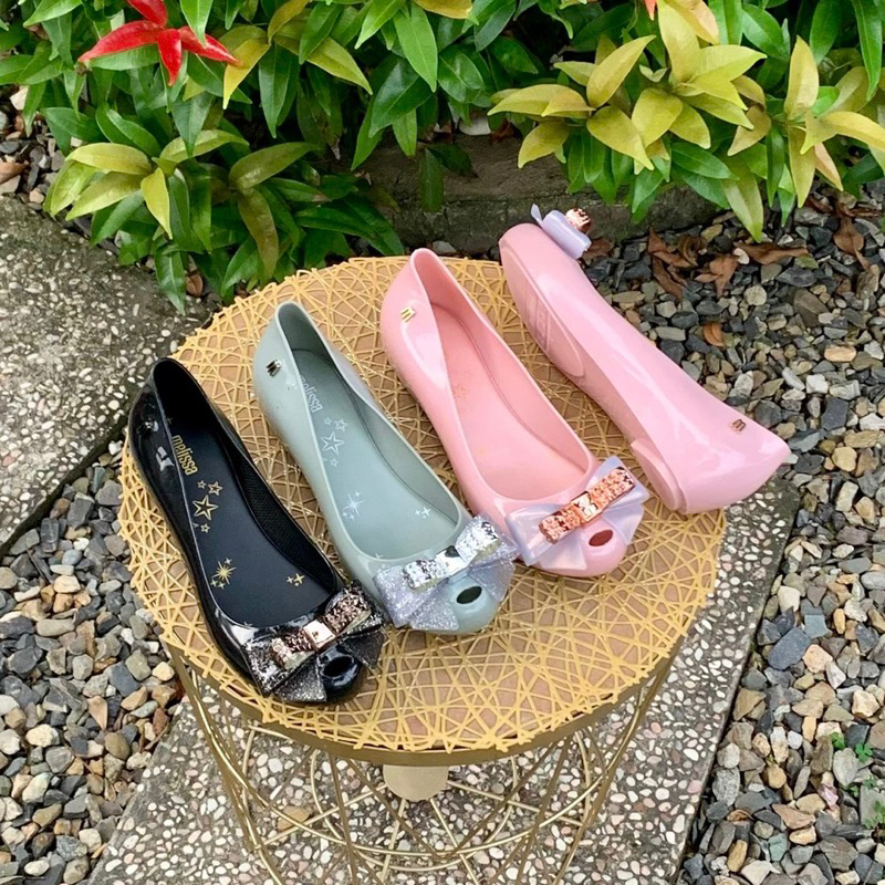 Ribbon flatshoes jelly melissa import high quality fashion shoes sepatu flat wanita kantor kerja cas