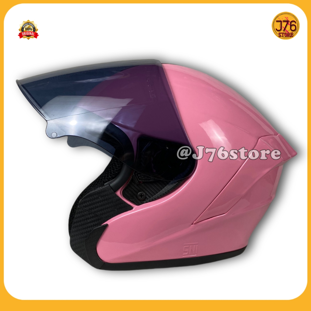 Helm Sepeda Motor Half Face Model Njs Kairoz Solid Polos Bye Priest Helmet Paket Ganteng Warna Whitt
