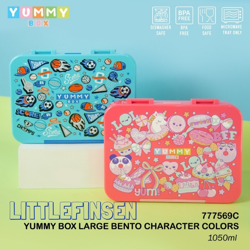 YUMMY BOX Large character lunch box/bento box yummy box large unicorn sport/kotak makan yummy box