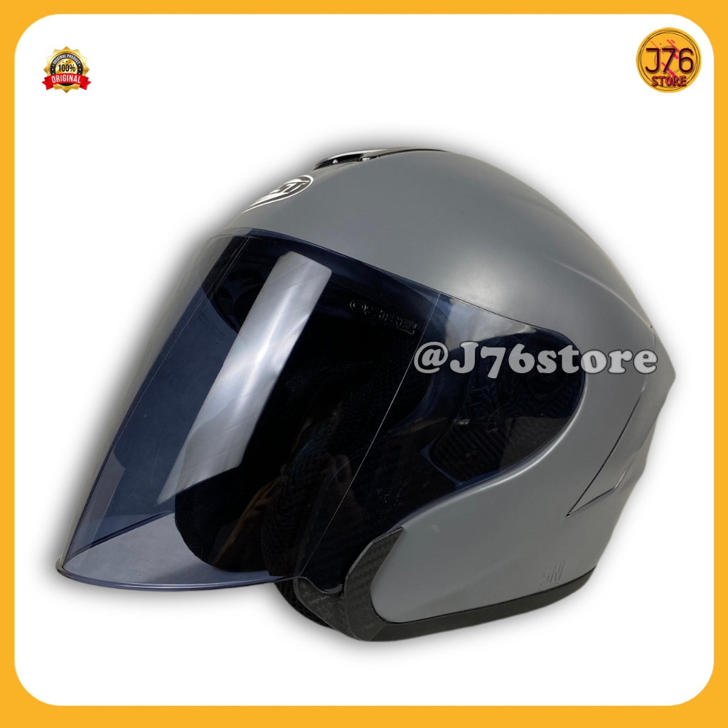 Helm Sepeda Motor Half Face Model Njs Kairoz Solid Polos Bye Priest Helmet Paket Ganteng Warna Whitt