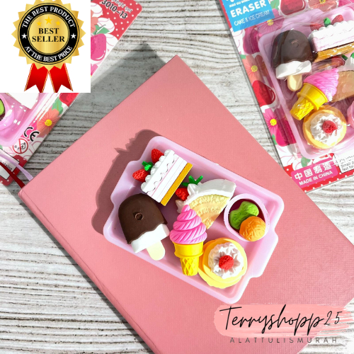 

Penghapus Makanan Dessert Besar 1 Set Isi 6pcs Hapusan Cake Murah Cod