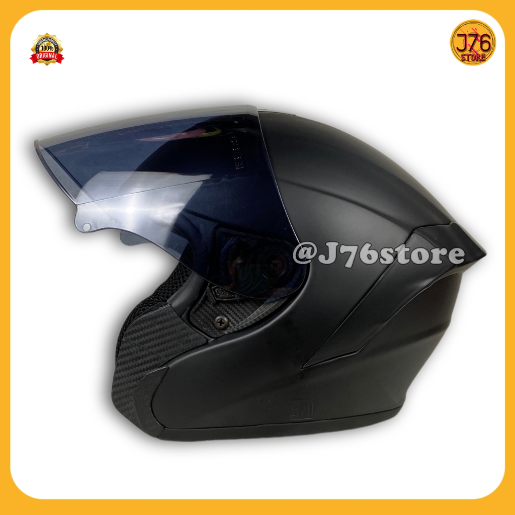 Helm Sepeda Motor Half Face Model Njs Kairoz Solid Polos Bye Priest Helmet Paket Ganteng Warna Whitt