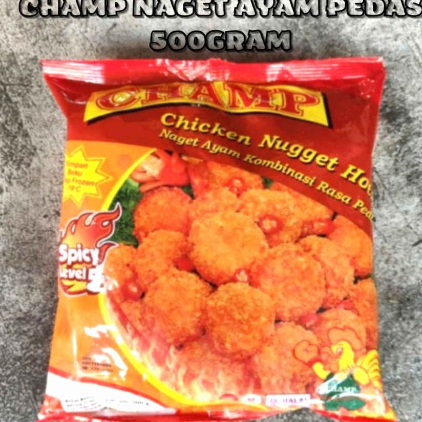 

Champ Chicken Nugget Hot Spicy level 5 Naget Ayam Kombinasi Rasa Pedas 500gr