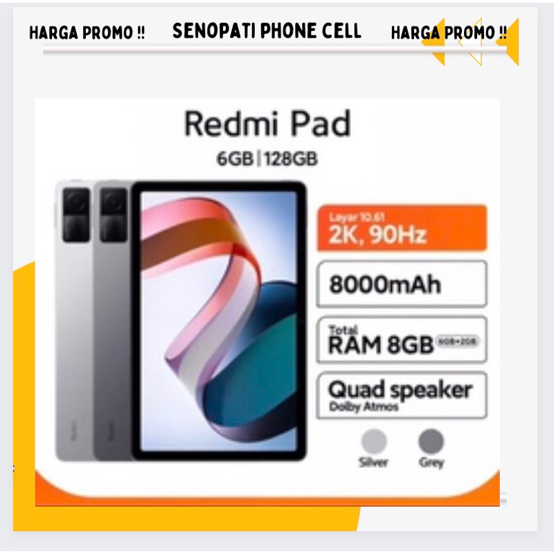 REDMI PAD RAM  6/128 GB HARGA TERMURAH GARANSI RESMI