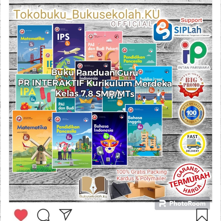 PROMO  BUKU GURU ( PG PR ) KURIKULUM MERDEKA SMP/MTs KELAS 7, 8 , 9 TERBARU 2024 INTAN PARIWARA