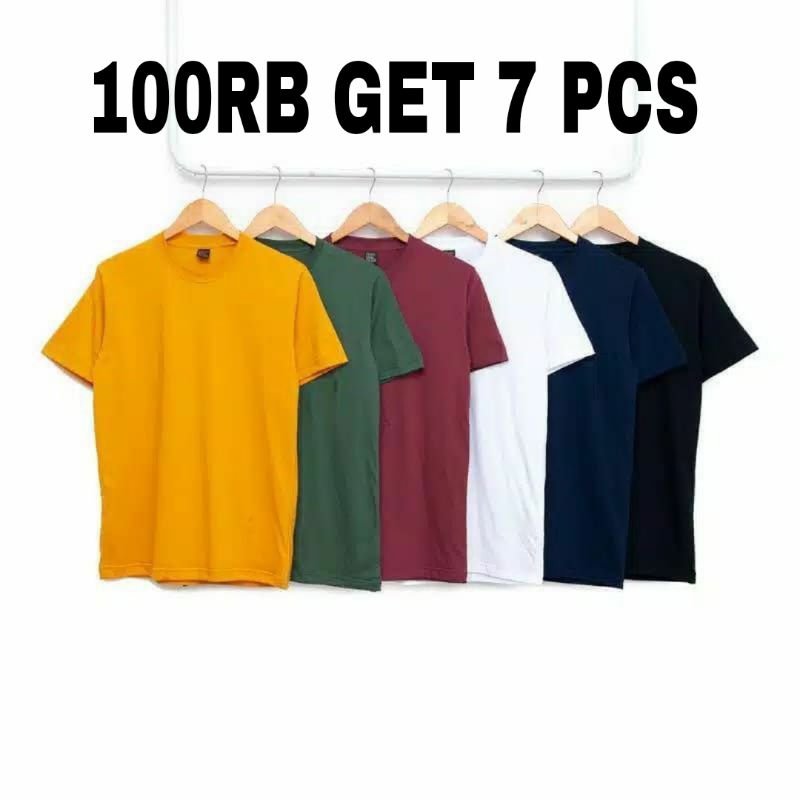 PAKET 7 KAOS POLOS/KAOS POLOS/KAOS PRIA WANITA TERMURAH/KAOS