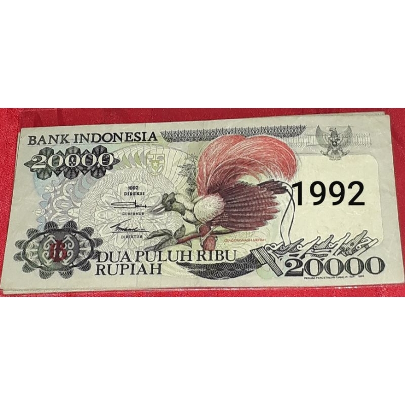 Uang Kuno Indonesia Rp 20000 thn 1992 1995