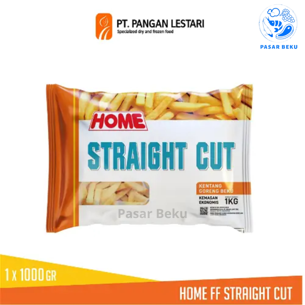 

(Khusus AREA SUMBAR) Kentang Straight Cut HOME 1kg Potato French Fries Pasar Beku Padang