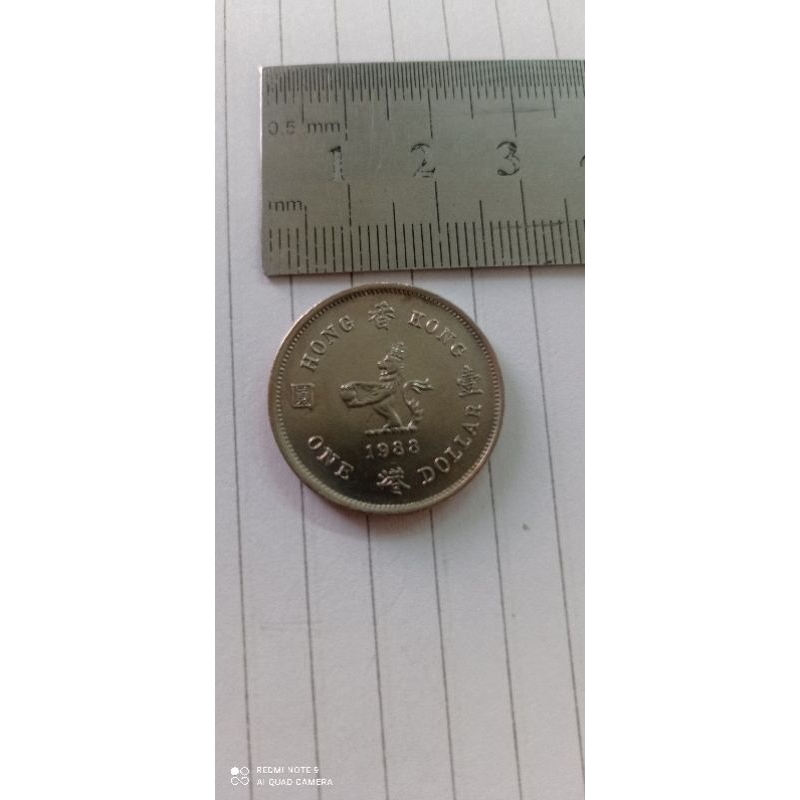 keping koin uang koin 1dolar hongkong th 1988 original