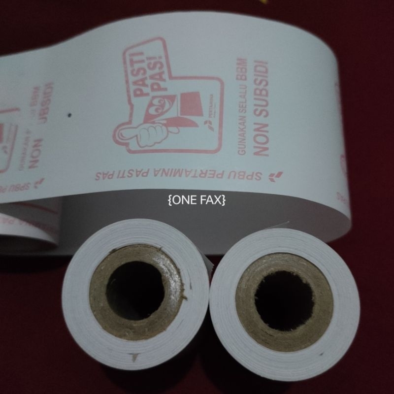 

Paket 100 Pcs Kertas Struk Logo SPBU 58mm x 40mm Thermal Paper Roll Non Poil