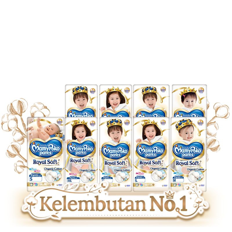 Mamypoko royal soft girl / boy. M42/ L34/ XL 30