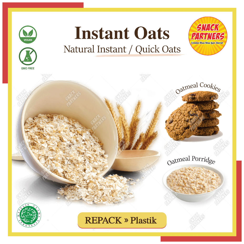 

INSTANT OATS Repack 250 500 GR / 1 KG - Quick Oat Gandum Utuh Oatmeal Halus 250GR 500GR 1KG Banjarmasin