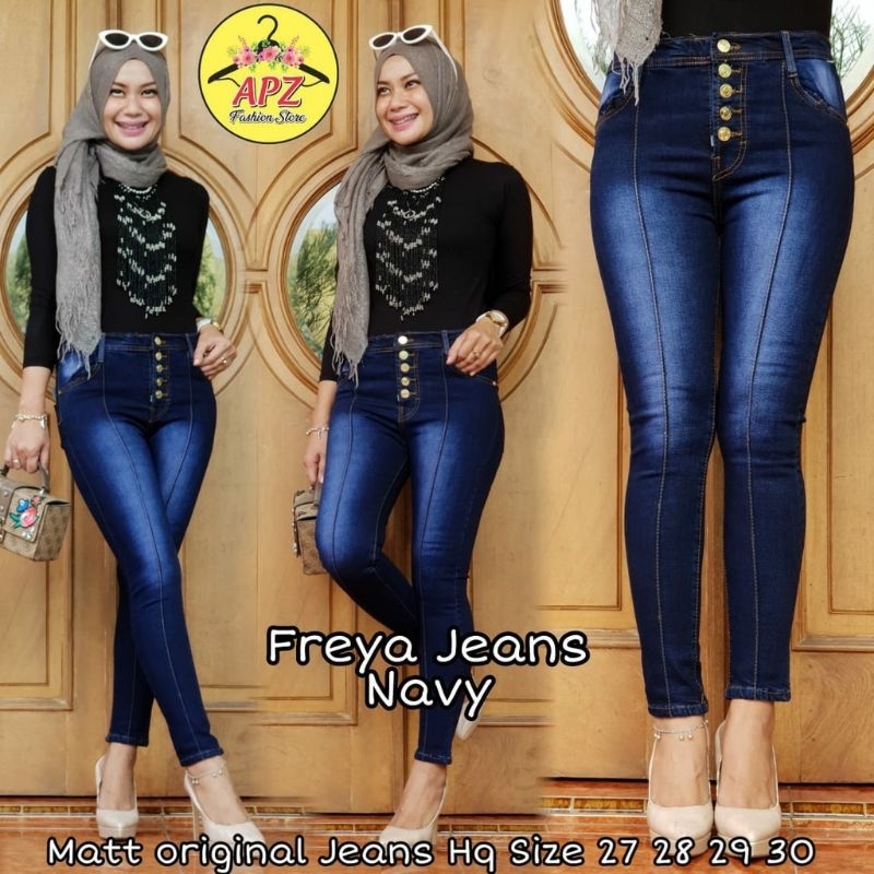 Celana Jeans Wanita Kancing 5 / Celana Jeans High Waist Kancing 5 / Celana Pensil Wanita / Celana Je