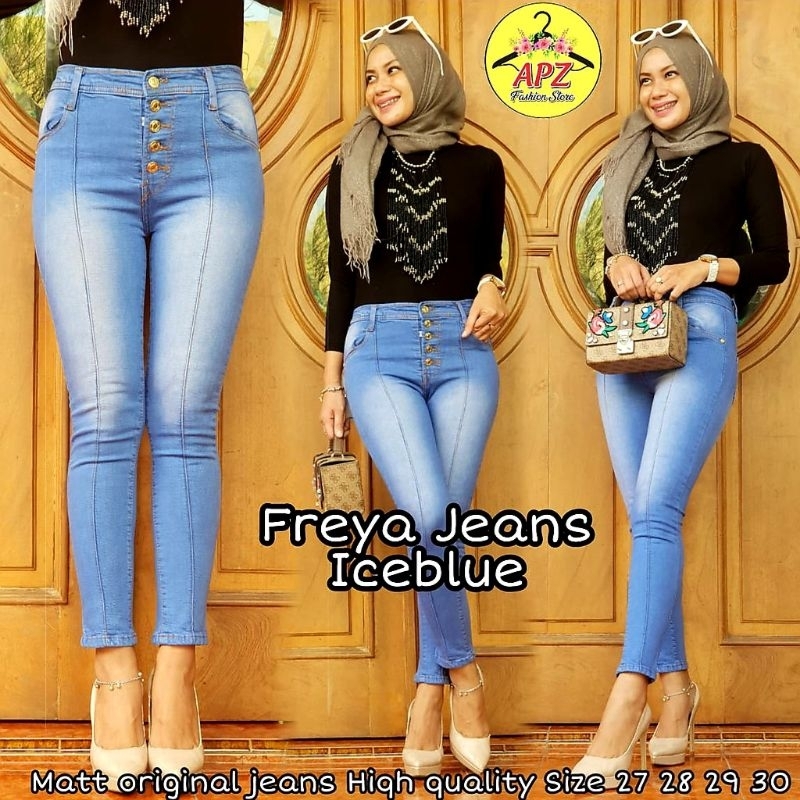 NEW Celana Jeans Wanita Kancing 5 / Celana Jeans High Waist Kancing 5 / Celana Pensil Wanita /