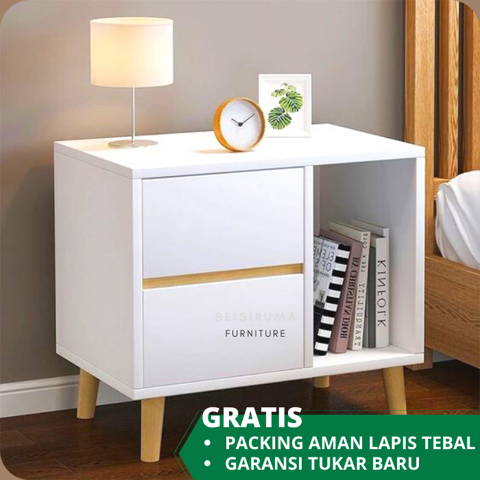 Meja Kamar Meja Kecil Meja Nakas Samping Tempat Tidur Meja Sudut Laci VBN