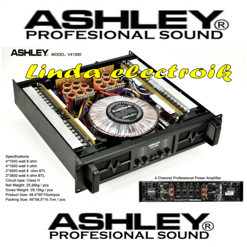power amplifier ashley v41000 CLASS H 4 channel 1000 x 4 original