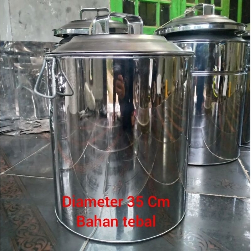 Dandang bubur/Bakso ukuran 35x38cm bahan stenlis tebal