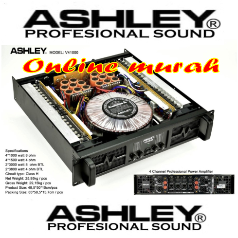 power amplifier ashley v41000 CLASS H 4 channel 1000 x 4 original