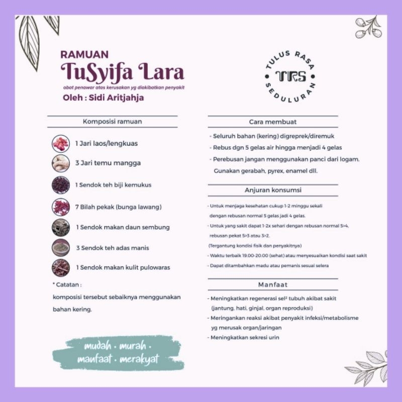 

TuSyifa Lara rebus ±31,5g