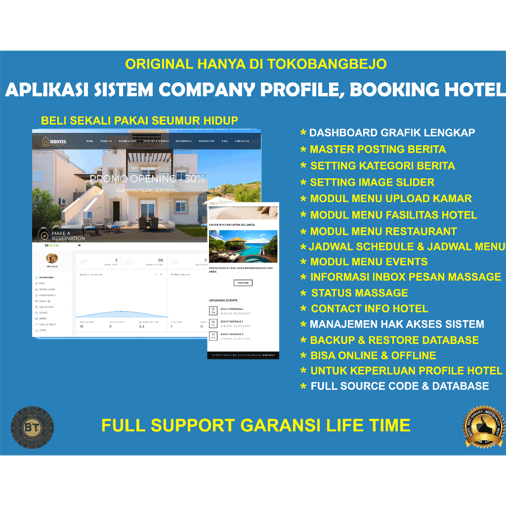 APLIKASI WEB SOURCE CODE COMPANY PROFILE PROPERTI HOTEL PERUMAHAN APARTEMEN LIVE CHAT REALTIME