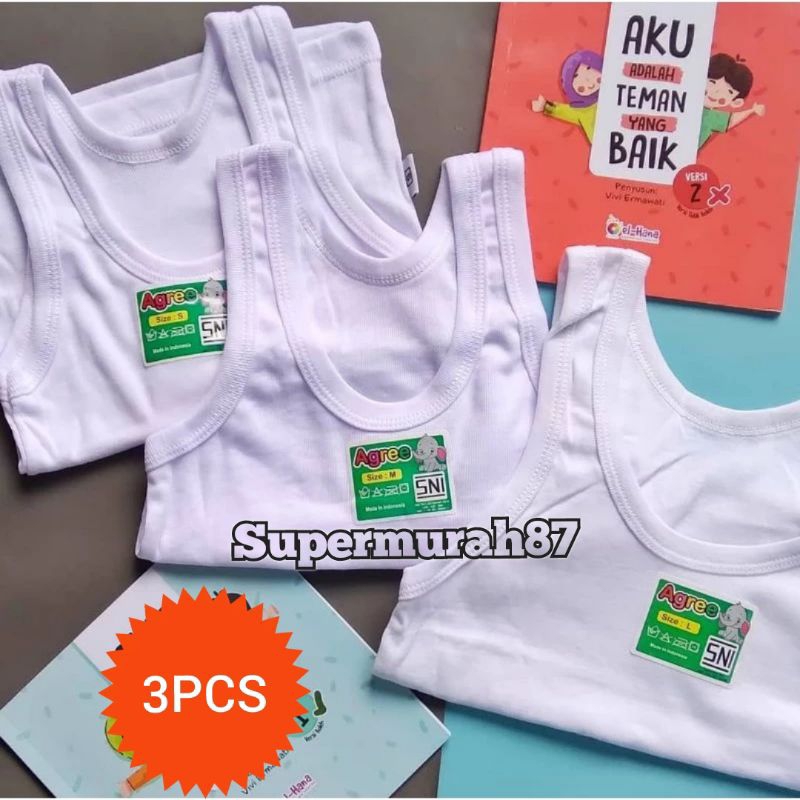 [ 3PSC ] Singlet agree ST 02 / singlet agree anak / singlet agree murah