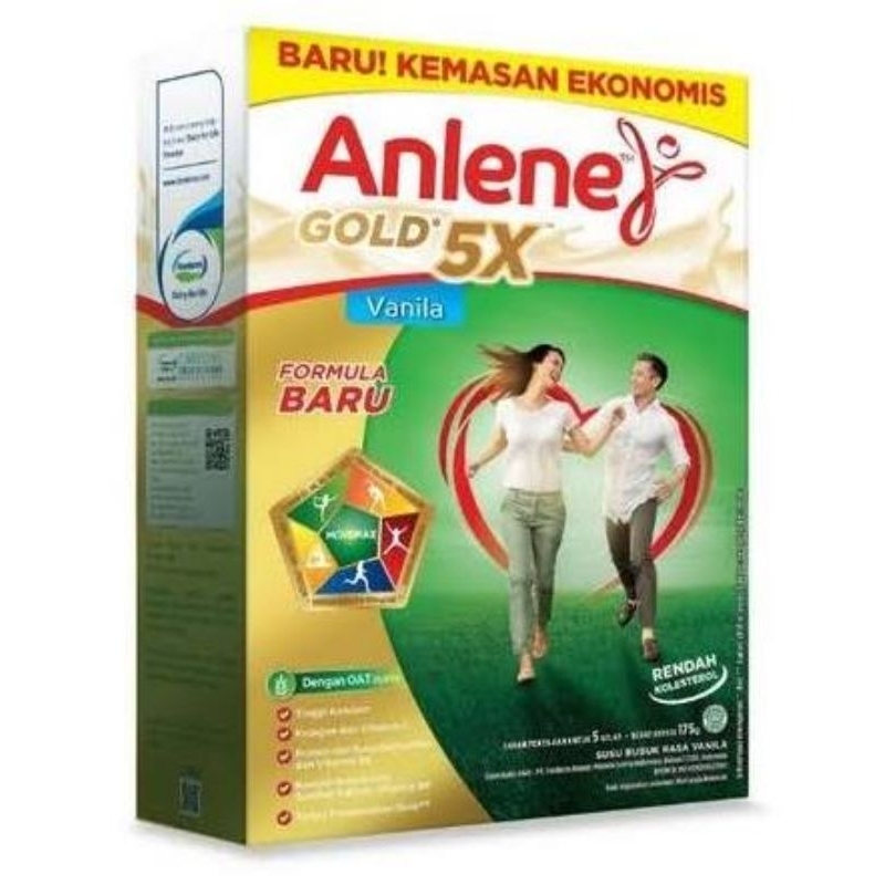 

Anlene Gold Plus 5x Vanilla 170gr - Susu Bubuk - Nutrisi Jantung, Tulang, Sendi & Otot