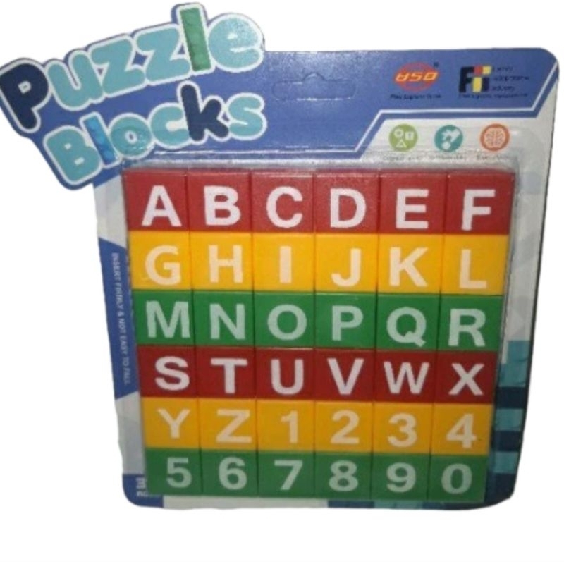 Edukasi Puzzle Block Abjad Abc / Huruf Mainan Edukasi Pengenalan Huruf Dan Angka