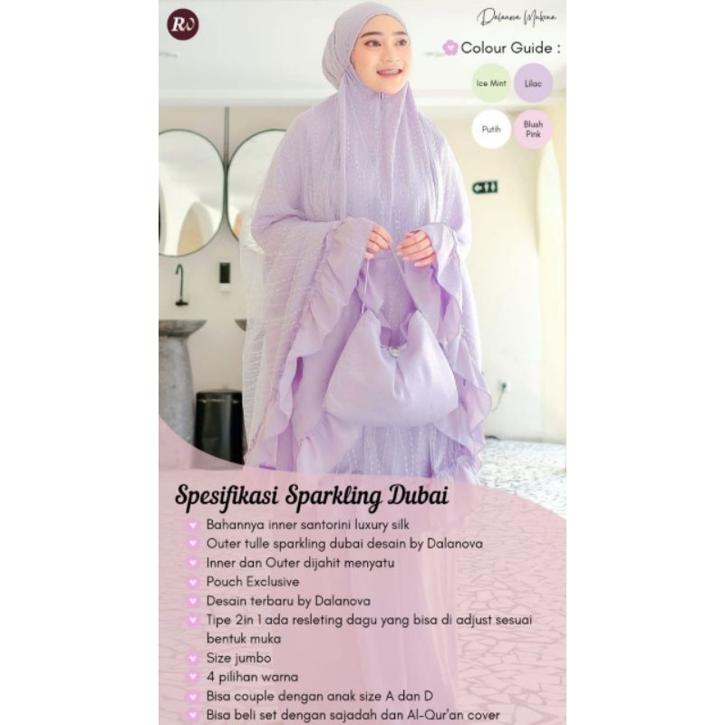 MUKENA SPARKLING DUBAI DALANOVA MUKENA MEWAH MUKENA TULE FREE BOX