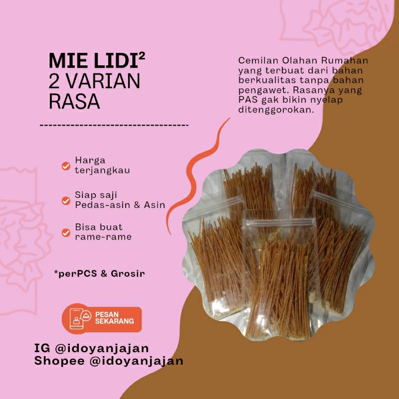 

MIE LIDI LIDI VARIAN 2 RASA || HOMEMADE CEMILAN JADOEL KEMASAN