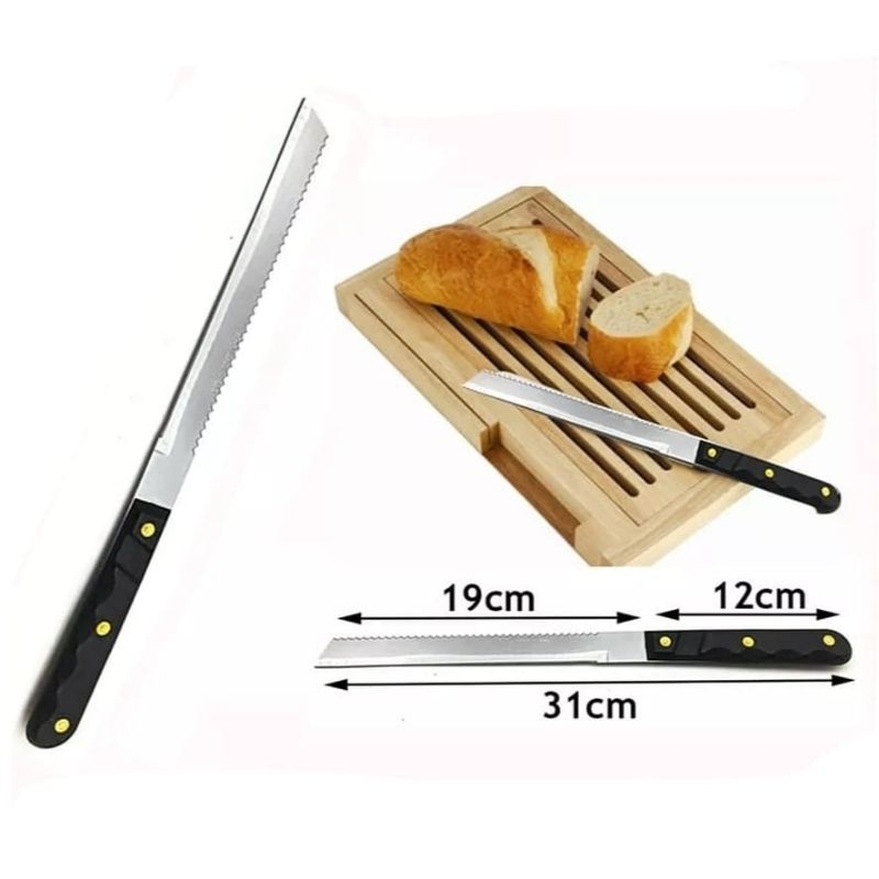 Pisau Roti 2 Sisi / Pisau Potong Roti Gerigi / Pisau Roti Panjang