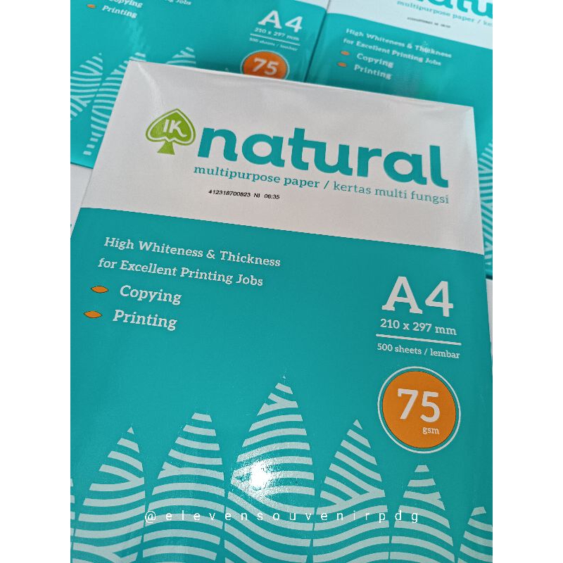

1 RIM KERTAS HVS NATURAL A4 75 gsm / Termuraah / KERTAS MULTI FUNGSI