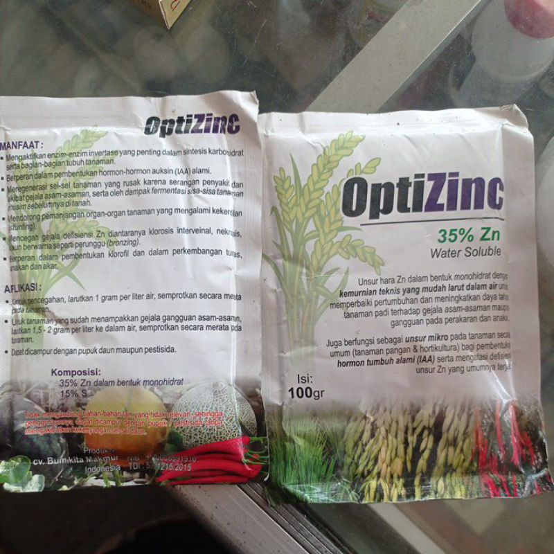 pupuk nutrisi zn optizinc 35 % 100 gr