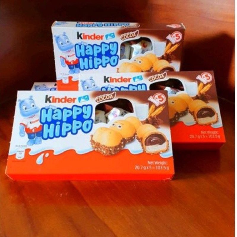 

KINDER HAPPY HIPPO Biscuit Cocoa Isi 5 Pcs (Made in UK) Coklat Cokelat Premium Import