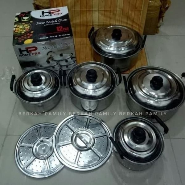 Mini Panci Set Stainless 12 Pcs - Panci Set Steamer - Panci Stainless