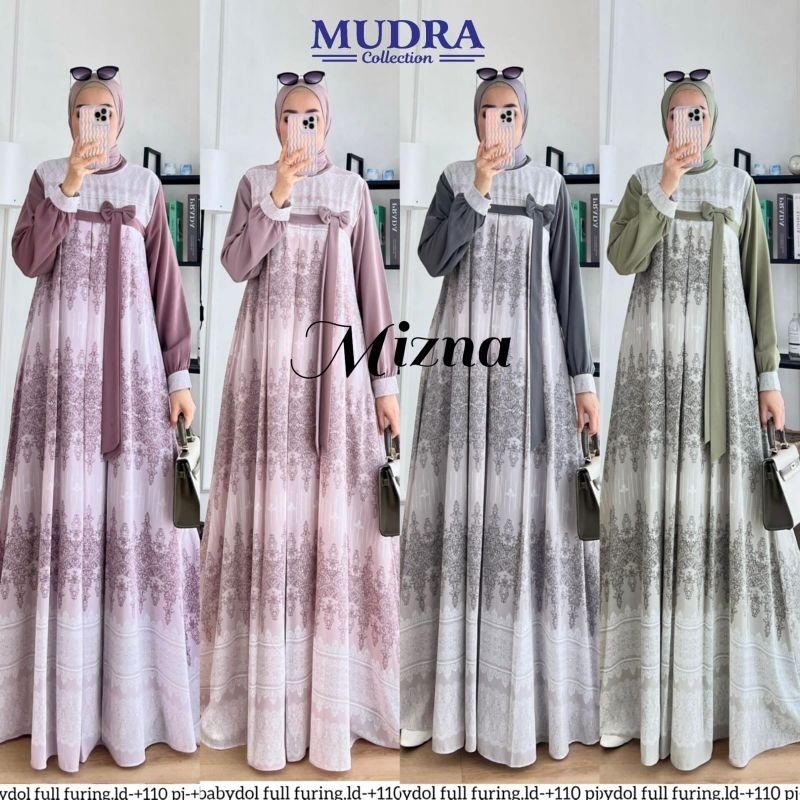MIZNA 2 DRESS GAMIS CERUTY BABYDOLL PESTA ORI GLAMZ
