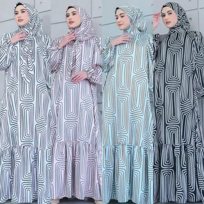 SYALINA DRESS AMORE BY RUBY ORI ONE SET DRESS MUSLIM BAJU WANITA DRESS BUSUI GAMIS BUSUI WUDHUABLE B