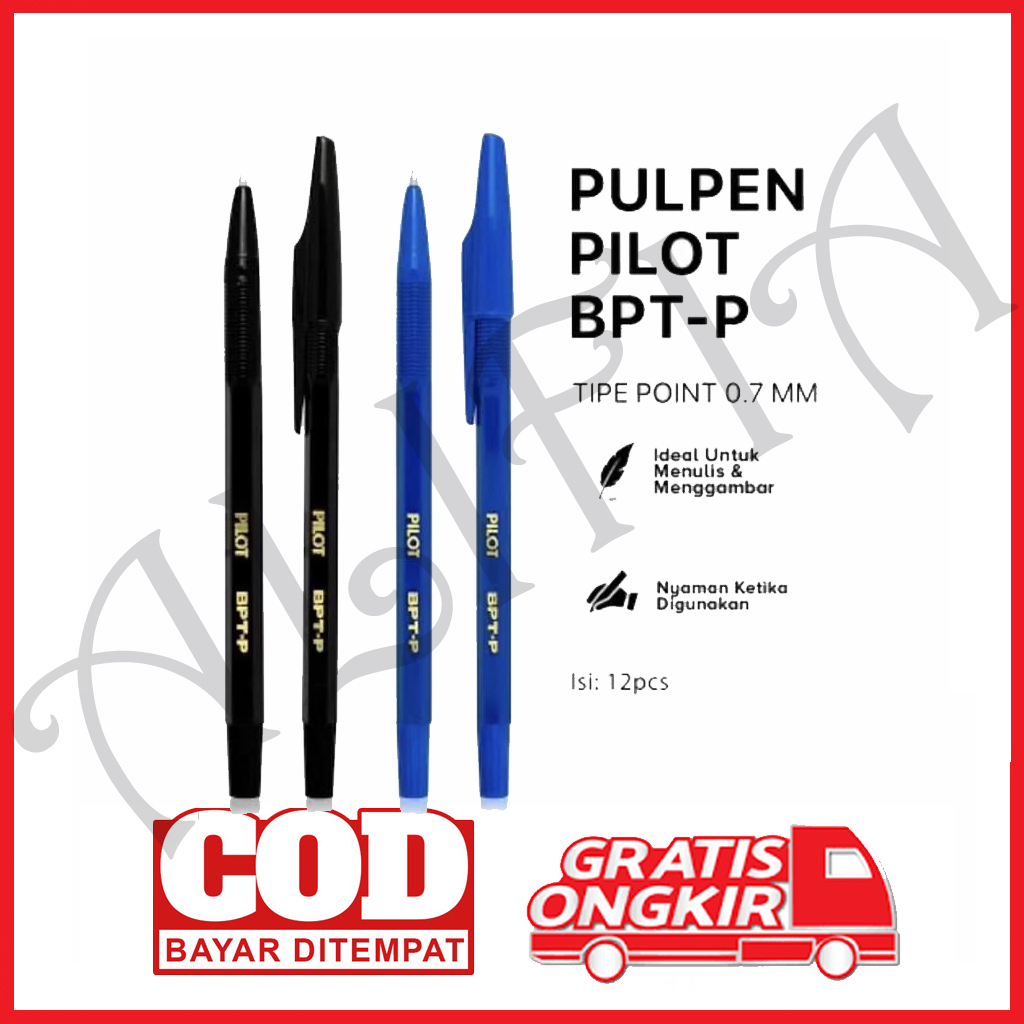 

Alat Tulis Pulpen Pilot BPT-P / Ballpoint Pilot BPT-P / Pulpen Pilot Hitam dan Biru Satuan