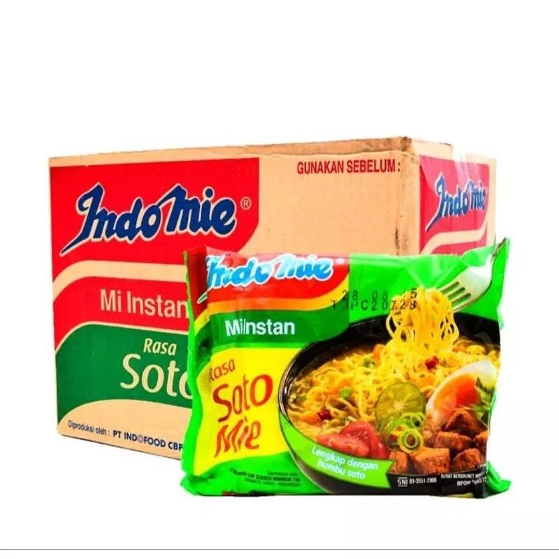 

Indomie instan soto ayam 10pcs / 1 dus isi 40pcs
