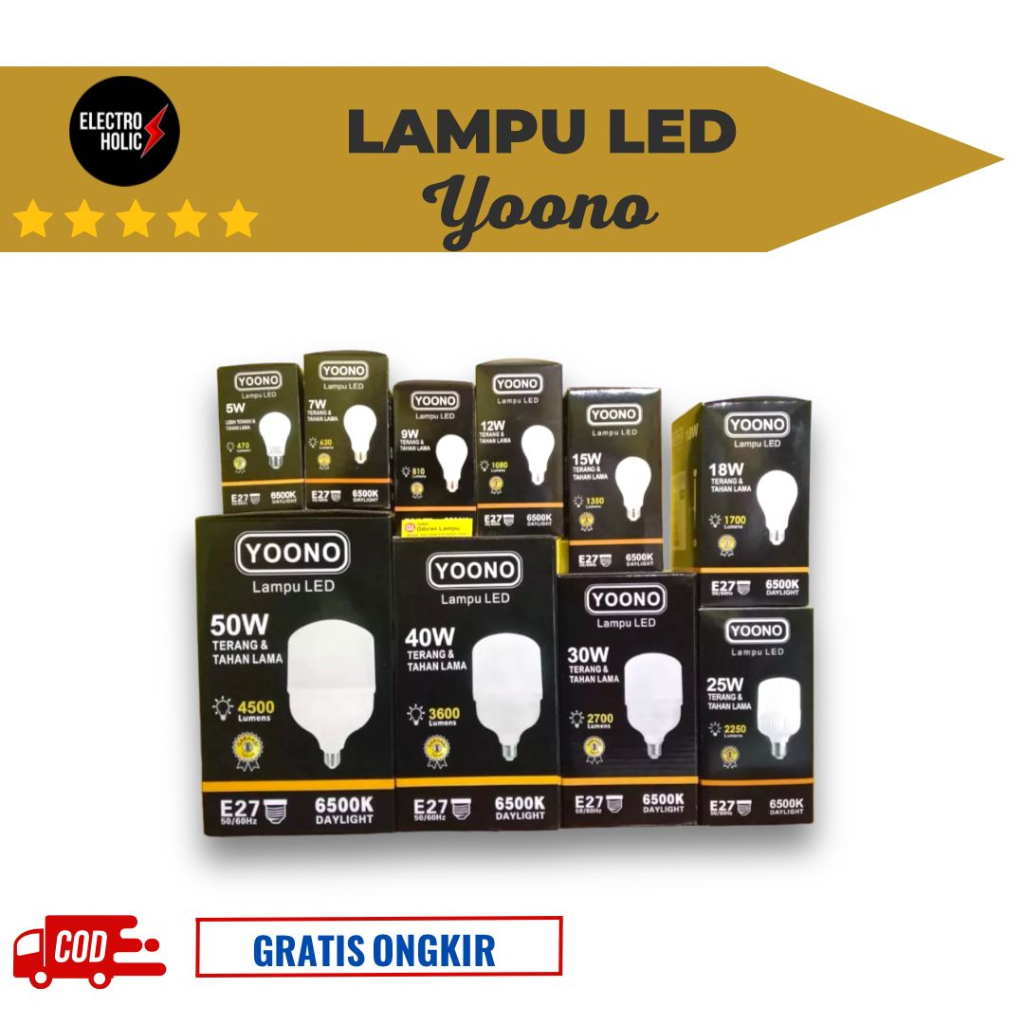 Lampu LED Yoono Watt Kecil - LED Blub Warna Putih Bergaransi