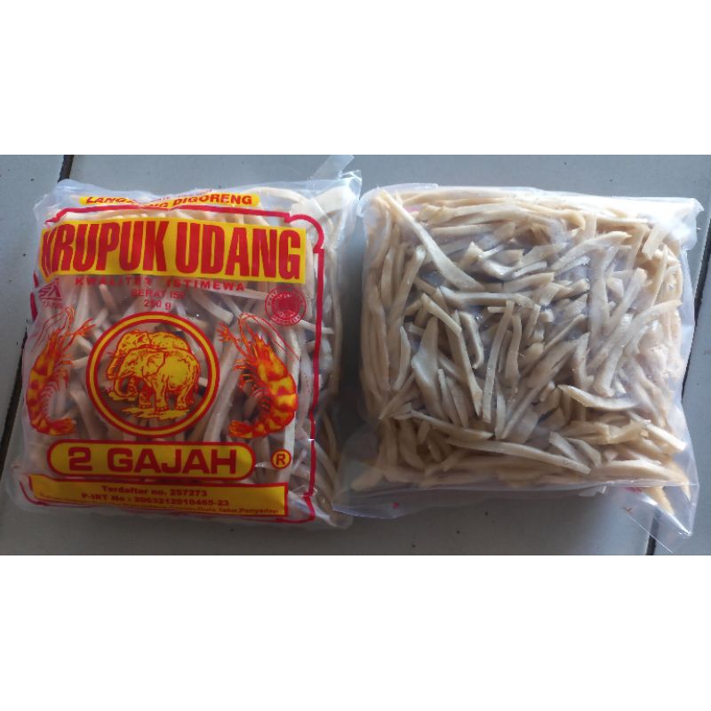 

kerupuk atau krupuk Stik rasa udang cap 2 Gajah @250g