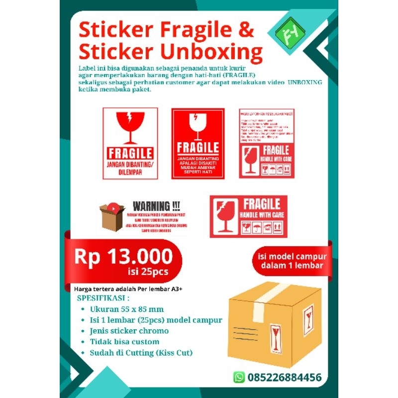 

Stiker Fragile & stiker unboxing