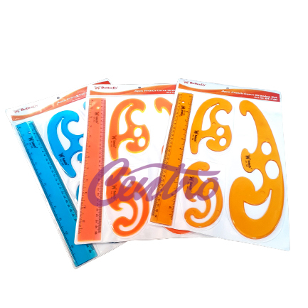 

BUTTERFLY 4PCS FRENCH CURVE DRAWING SET / PENGGARIS KURVA
