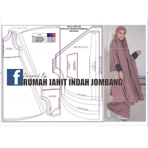 Pola Baju Pola French Khimar POLA INSTAN