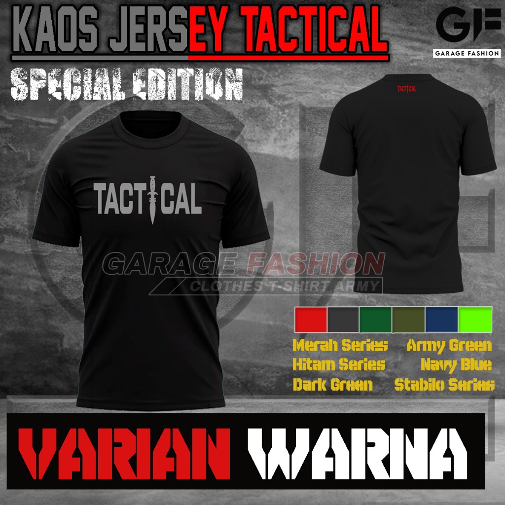 Kaos Jersey Tactical / Kaos Tactical / Baju latihan Tactical / Baju Jersey Tactical/ Bahan Dryfit / 