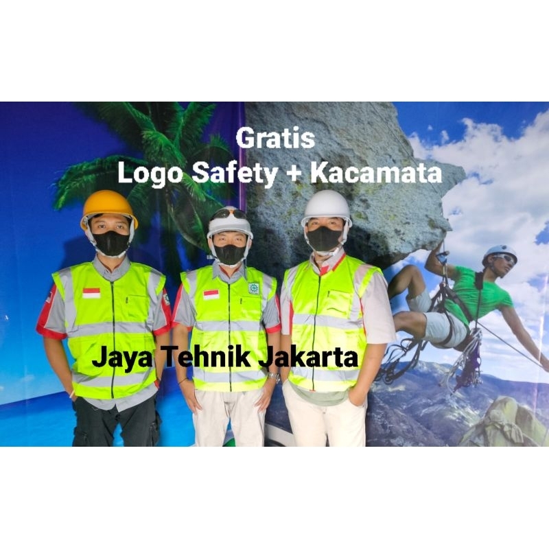 Rompi Safety Drill Kerja Proyek / Rompi Safety Bahan Drill Murah