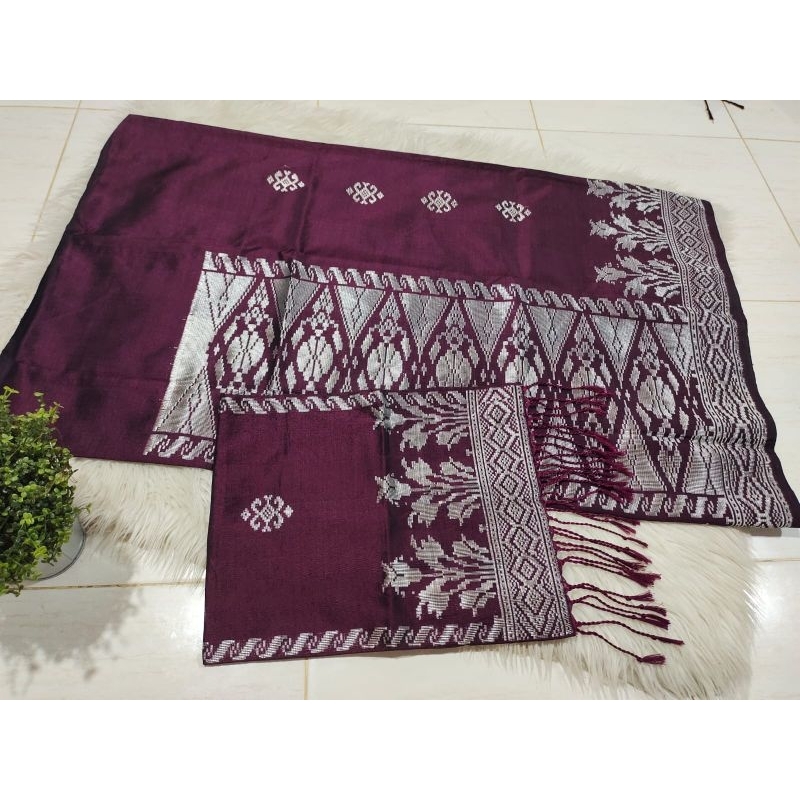 Songket silungkang manggis silver