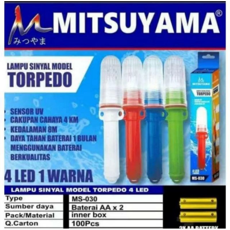 Lampu Nelayan Sinyal Torpedo 4LED 1Warna MS-030 MITSUYAMA