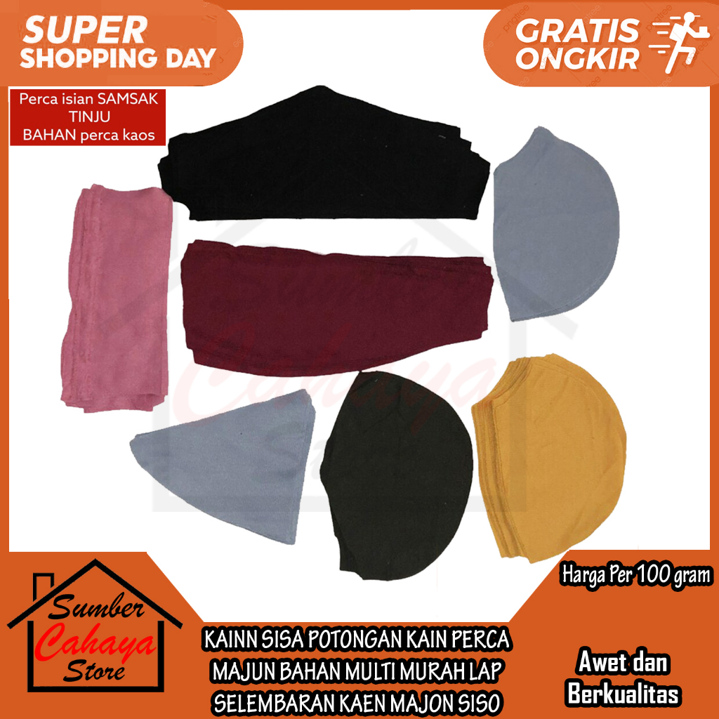 Kain Majun Perca Majon Seken Second Sekend Sisa Bahan Potongan Multi Murah Lembaran Multifungsi Kain