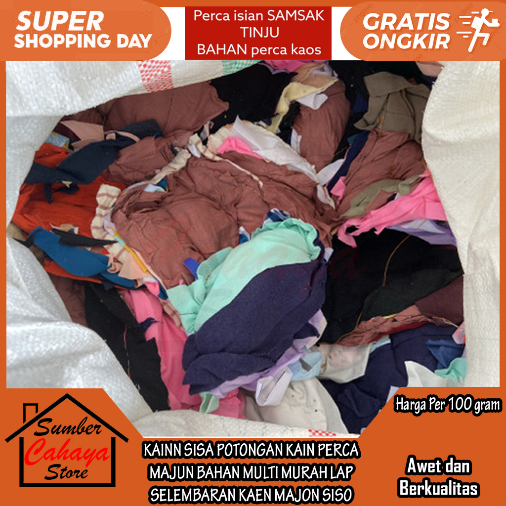 Kain Majun Perca Majon Seken Second Sekend Sisa Bahan Potongan Multi Murah Lembaran Multifungsi Kain